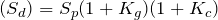 (S_{d}) = S_{p}(1 + K_{g})(1 + K_{c})