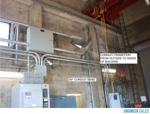 EMT conduit inside of a substation facility