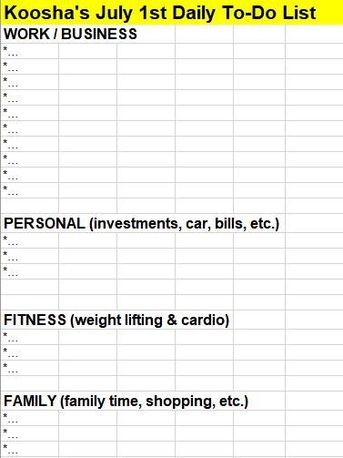 Daily to do list template - most profitable skills to learn