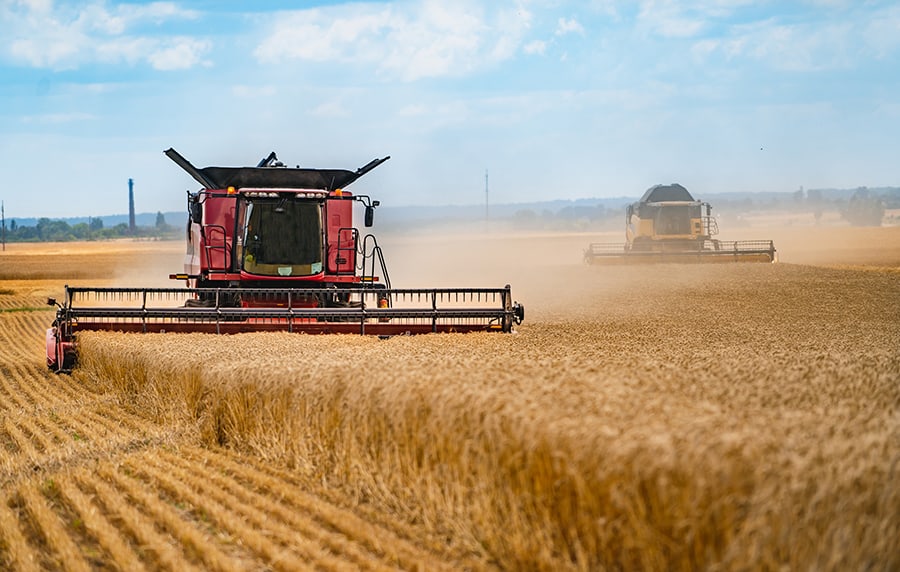 agricultural engineering tractor working the farm