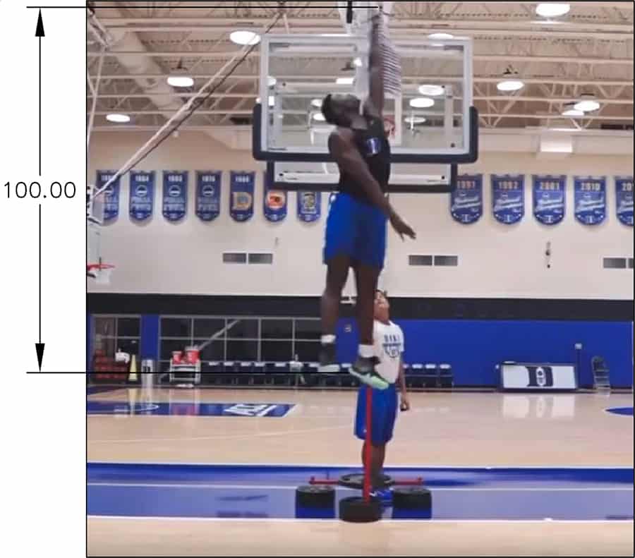 Zion Williamson maxes out the standing vertical at Duke : r/nba