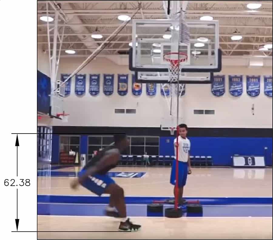 Zion Williamson measuring max vertical ready to jump