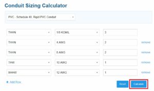 how to calculate conduit size for cables - step 5