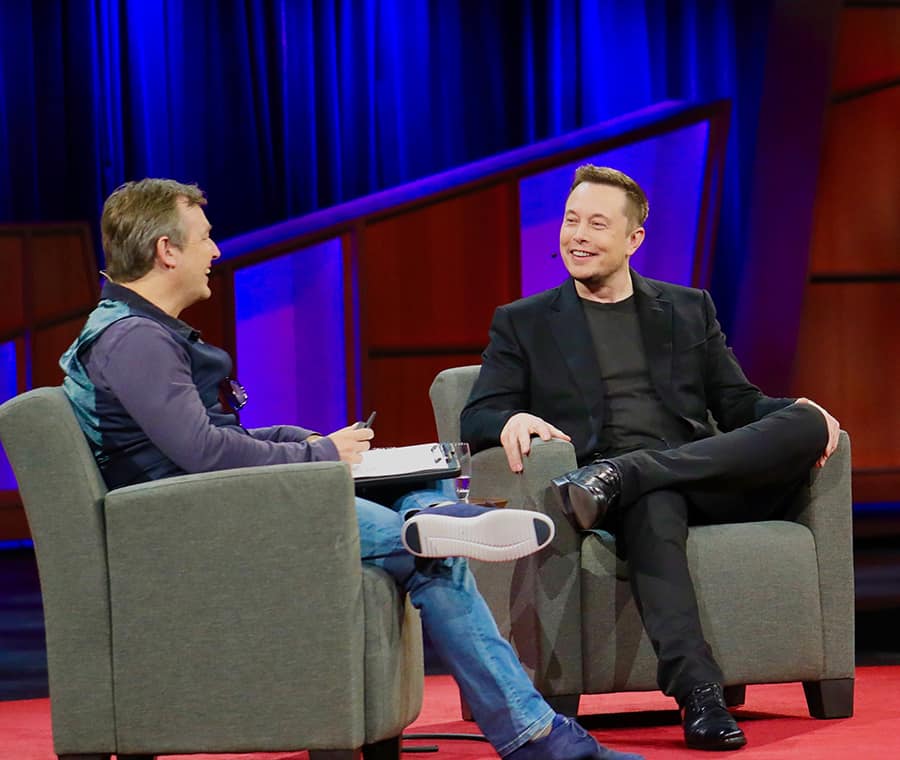 Elon Musk and Chris Anderson at TED 2017