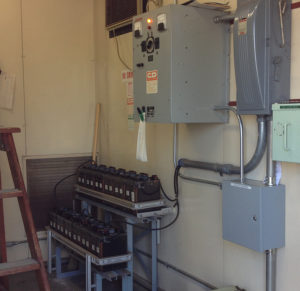 batteries in substation control room connected to dc panel