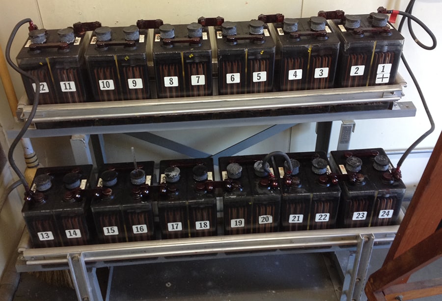 batteries in substation control room