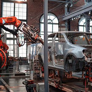 car factory with machines