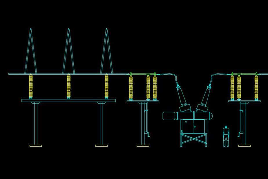 switchyard autocad drawing