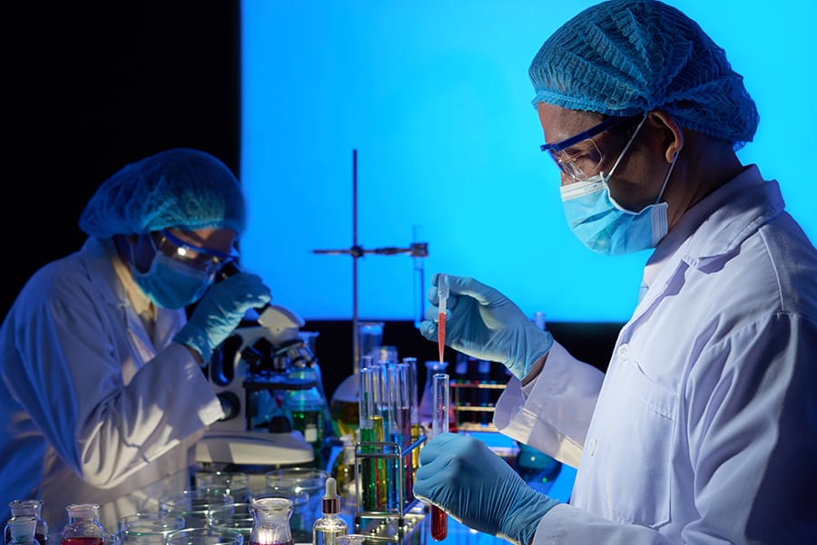 scientists working in lab