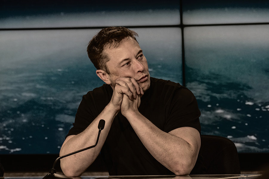 elon musk at a press conference