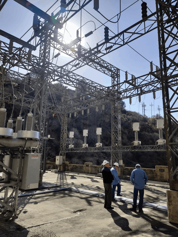 incoming line into hydroelectric facility