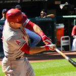 mike trout hitting ball