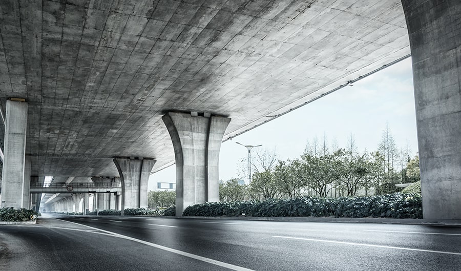 concrete roadway and bridge