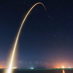 spacex rocket streaks into space