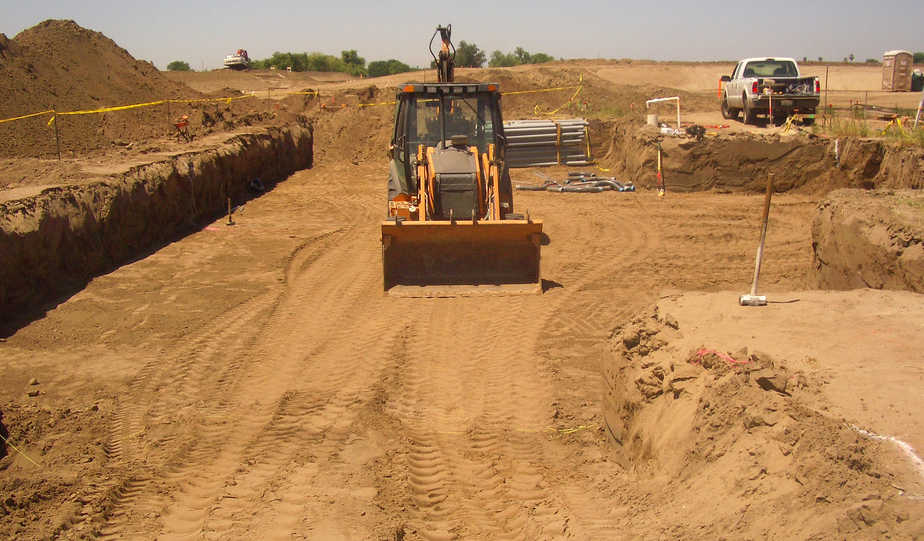 construction site work with dirt