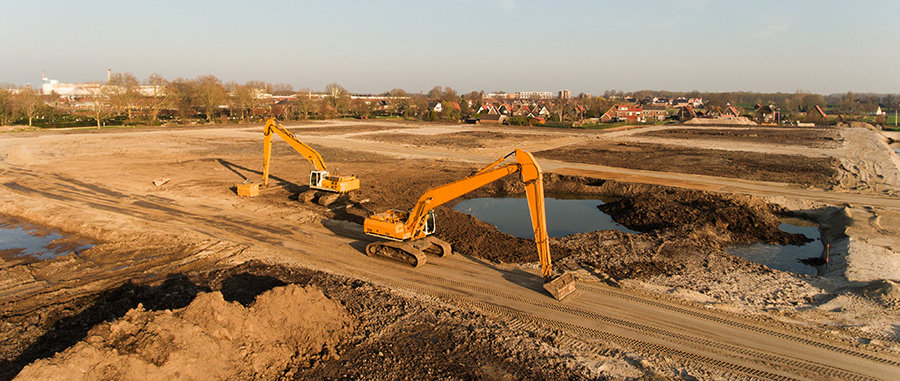 excavators building site